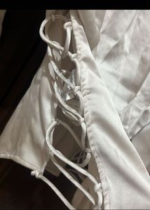Chic Lace-Up Satin Blouse shirt