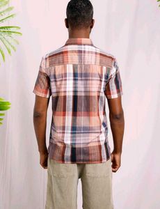 Best summer cotton Weird Fish Plaid Casual Shirt