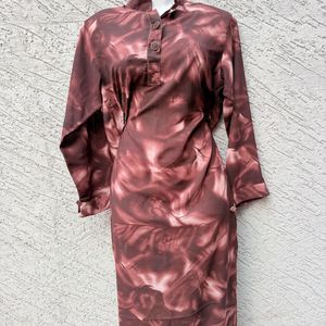 Maroon Tie-Dye Kurta