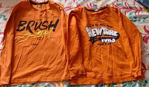 Orange Graphic Long Sleeve Tshirts Age 6-8 yrs