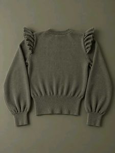 OLIVE  RUFFLE SHOULDER SWEATER