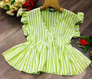Chic Striped Ruffle Top
