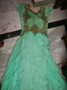 Beautiful Mint Green Ethnic Gown