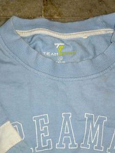 Blue Long Sleeve Graphic Top
