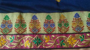 Elegant Blue Embroidered Saree