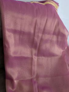 Light Weight Pink Golden Saree