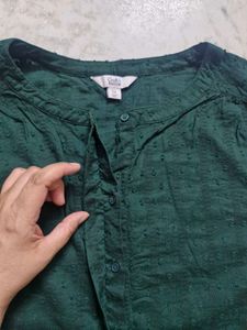 Plus Size Green Textured Top