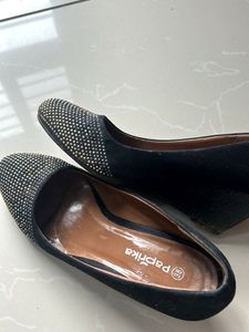 Sparkling Embellished Black Heels