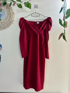Gorgeous Burgundy Midi Dress
