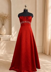 Elegant Red Embellished Gown