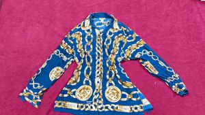 🔥✨ Blue Chain Print shirt