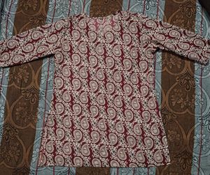 Maroon Paisley Print Kurta
