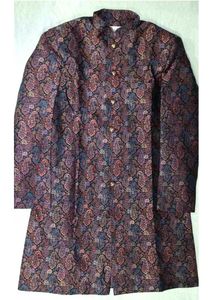 KISAH Navy Blue Sherwani Kurta Set