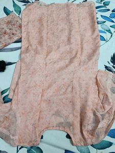 Peach Floral Embroidered suit
