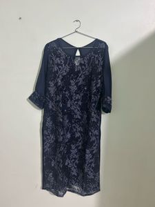 Elegant Navy Floral Dress