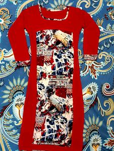 Red Printed Panel Kurti – Bold & Beautiful