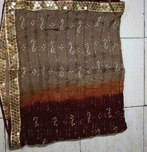 Beautiful Bandhani Mirror Work Duppata