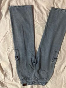 Light Wash Cargo wide leg Jeans