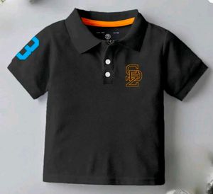 Boys Black Polo T-Shirt