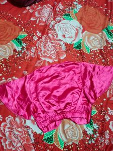 Satin Tie-Front Crop Top