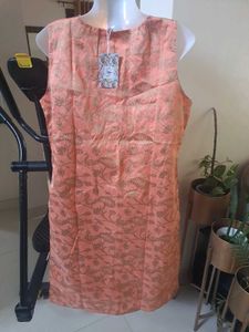 Elegant Peach Brocade Kurti