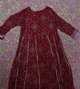 Jaipuri Red Anarkali Kurta
