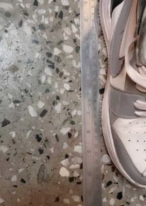 Stylish Grey &amp; White High-Top Sneakers