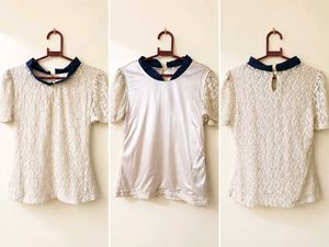 Chic Lace Top with Peter Pan Collar