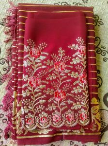 ❤️ nice red fancy saree