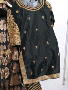 Designer Black &amp; Gold Lehenga Choli Set
