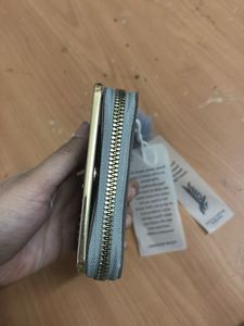 Chic Grey Wallet with Pom  Ch