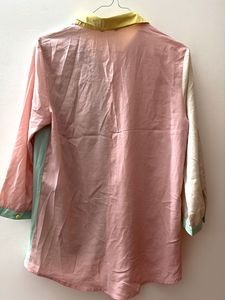 Color Block Button-Up Shirt