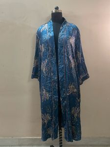Blue Celestial Print Kimono Robe