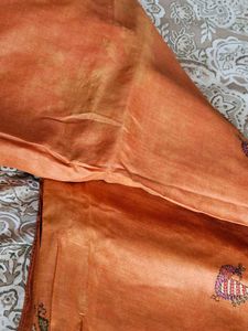 Kantha work pure silk saree
