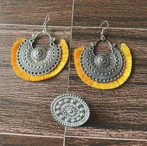 Boho Jhumka Earrings and  ring