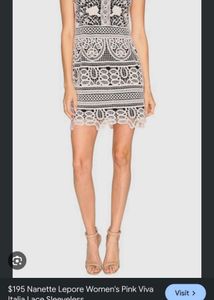 639. Pink Crochet Lace Mini Dress