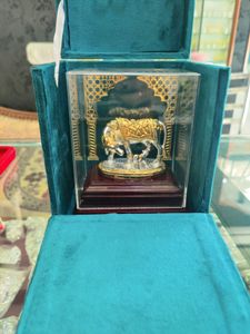 Silver Plated Wth Gold Foil Cow