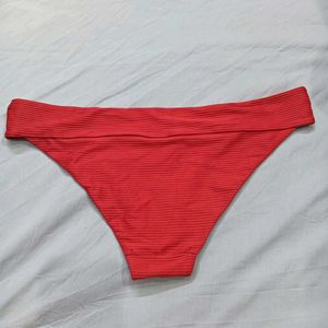 😍 Vibrant Red Ribbed Bikini Bottom