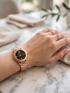 VERSACE ROSEGOLD WITH BLACK DIAL WATCH