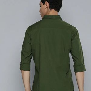 peter England Men's Olive Green Casual Shirt