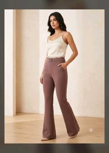 Stylish Flared Pants with Belt Detail