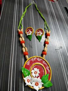 NEW HANDMADE Terracotta Necklace &amp; Earring Set