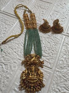 Elegant Gold Peacock Pendant Necklace &amp; Earrings