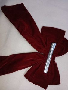 Elegant Burgundy Velvet Bow Hair Clip