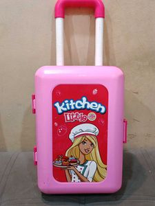 Kids Play Kitchen Set With Trolley back dhakan no