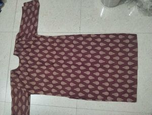 Brown Printed Kurta Pant Set(not used)
