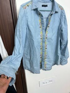 Embroidered Denim Shirt