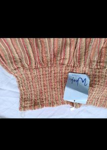 Boho Striped Smocked Waist Mini Skirt