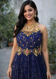 Stunning Blue Embellished Ethnic Gown