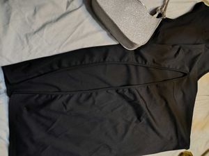 Savana Slit Black Mock Neck Dress